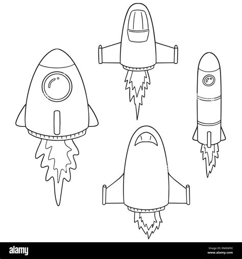 Vector Set Of Space Ship Stock Vector Image And Art Alamy