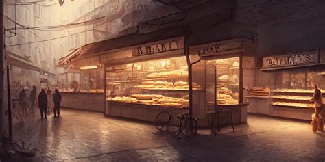 An Intricate Concept Art Illustration Of A Bakery No People Cinematic