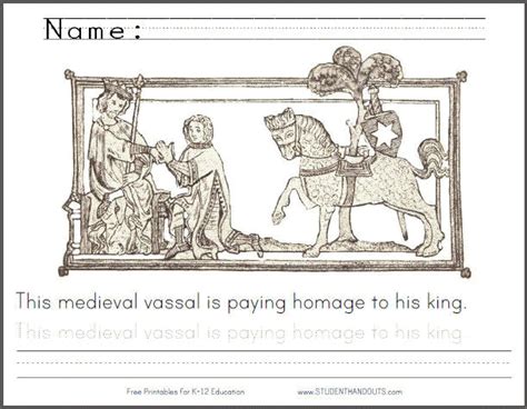 On this page you will find coloring pages that honor the middle ages. Medieval Vassal Doing Homage - Coloring Page | Student ...