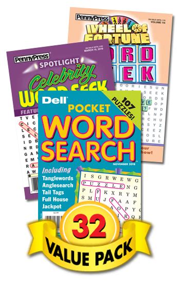 Penny And Dell Word Seeksearch Value Pack 32 Penny Dell Puzzles