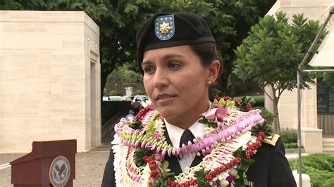 National Guard Promotes Hawaii Congresswoman At Punchbowl Ceremony