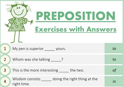 Exercises to improve your english writing skills (advanced) whether you're a native speaker of english or an advanced esl student, these practice tests will help you to recognize and eliminate common grammar errors. Mixed Preposition Exercises with Answers - ExamPlanning