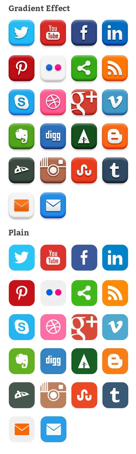 Free 20 Popular Social Media Icons Psd Titanui