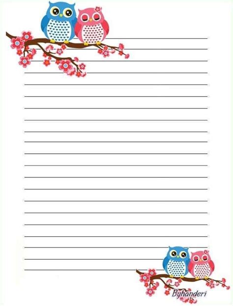 Pin By Lady Monja Quevedo On Carátulas Buho Writing Paper Printable