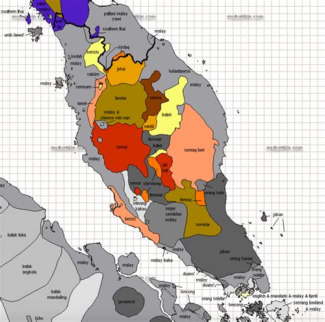 Linguistic Map Of Peninsular Malaysia From Muturzikin Website R
