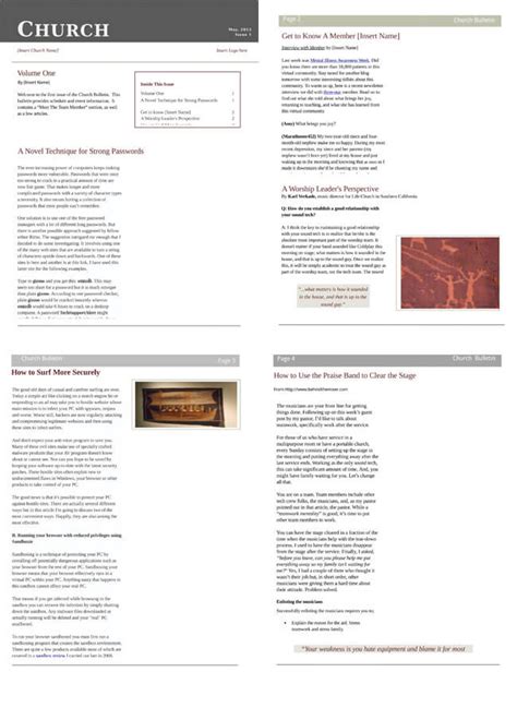Free church newsletter templates for microsoft publisher. Free Church Newsletter Templates - Editable in Microsoft® Word