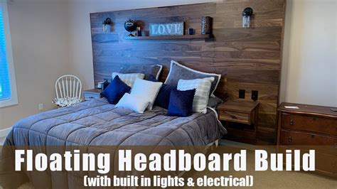 Unique Floating Headboard Build With Built In Reading Lights And