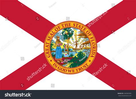 State Of Florida Flag Stock Vector Illustration 240583999 Shutterstock