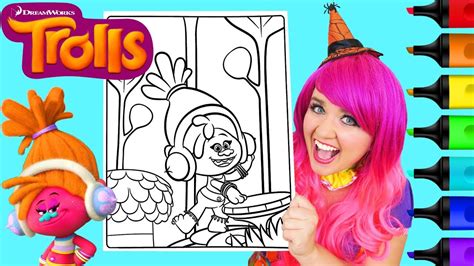 Dj suki & poppy from trolls. Coloring Trolls DJ Suki Coloring Book Page Prismacolor ...