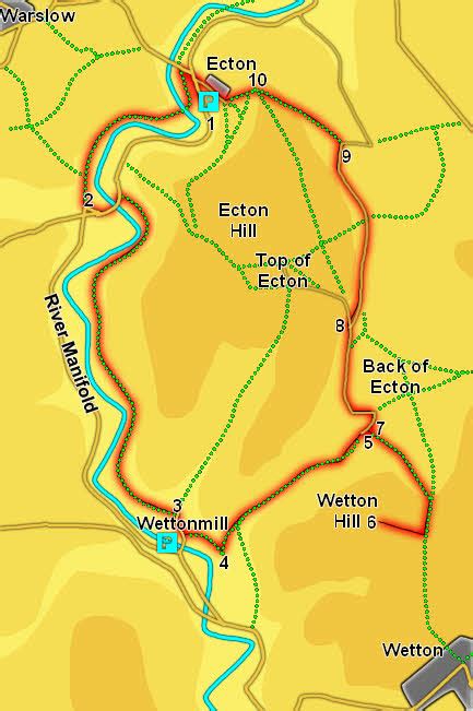 Map Ecton And The Manifold Valley