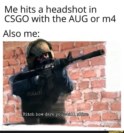 Me Hits A Headshot In Csgo With The Aug Or M4 Memes Headshots
