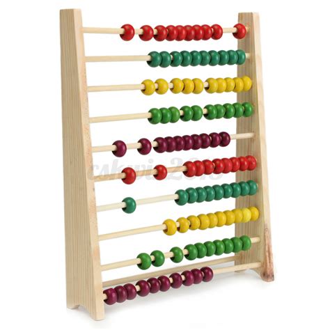 Wooden Abacus 100 Beads Counting Number Preschool Kid Math Learning