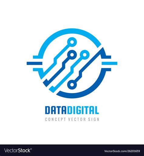 Data Digital Electronic Technology Logo Vector Image