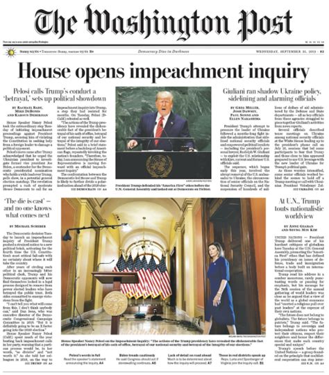 Trump impeached and impeached were the most popular headlines. Constitutional Law Prof Blog