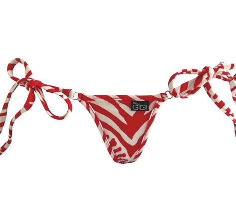calypso micro thong bikini string swimwear red zebra print etsy
