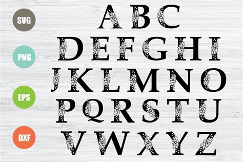 Floral Alphabet SVG 26 Letters 554057 SVGs Design Bundles