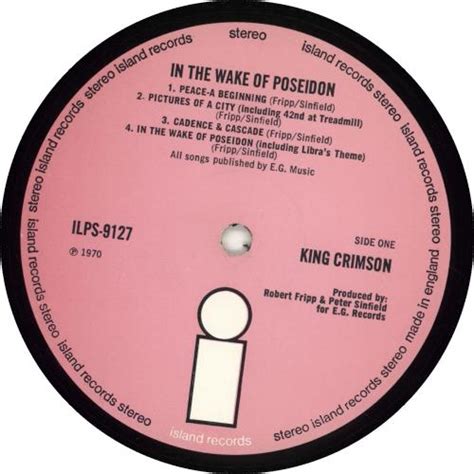 King Crimson In The Wake Of Poseidon 1st Vg Uk Vinyl Lp Album Lp