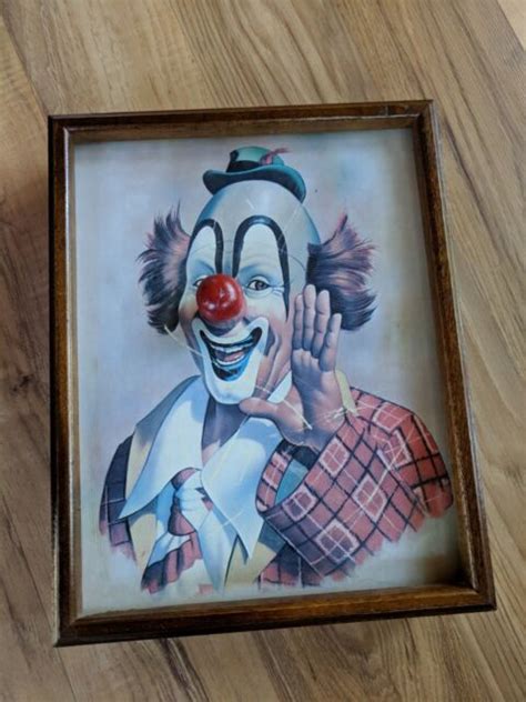 Vintage Set 3 Musical Clown Picture Frame Wind Up Wall Hangings One Signed Ebay