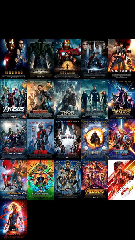 All Mcu Theatrical Posters Including Captain Marvel Rmarvelstudios