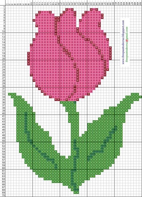 Dibujos Punto De Cruz Gratis Tulipán Punto De Cruz Floral Cross