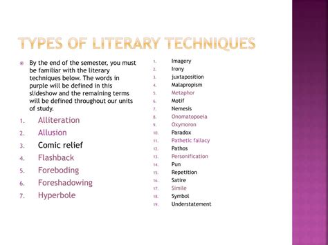 Ppt Eng 1d Literary Techniques Powerpoint Presentation Free Download