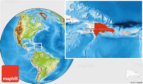 world map showing dominican republic