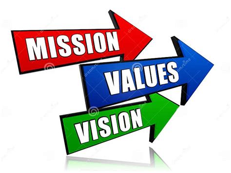 Mission Values Vision In Arrows Stock Illustration Illustration Of