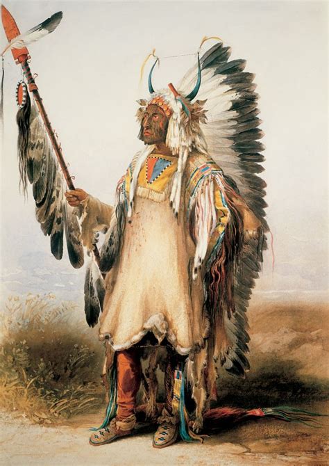 Karl Bodmer Swiss 1809 1893 Mató Tópe Four Bears Mandan Chief