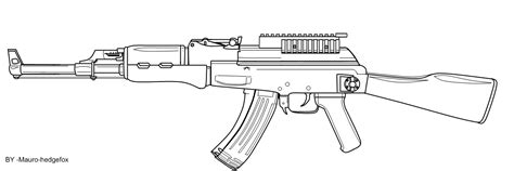 AK47 black and white by Maurohedgefox on DeviantArt