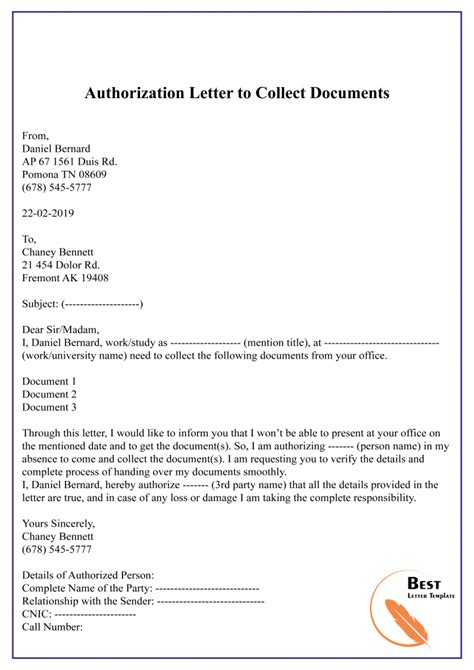 Simply be blunt and direct. Authorization Letter to Process Documents - Sample ...
