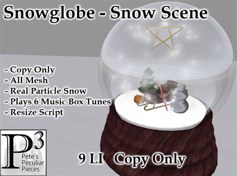 Second Life Marketplace P3 Snowglobe Snow Scene