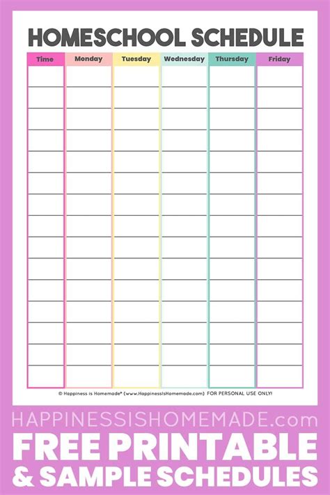 Looking For A Free Printable Homeschool Schedule Template Weve Got