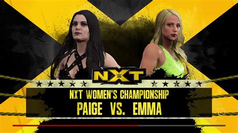 Wwe 2k17 Paige Vs Emma Nxt Womens Championship Youtube