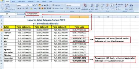 Cara Membuat Rumus Di Excel Penjumlahan Tutorial Lengkap