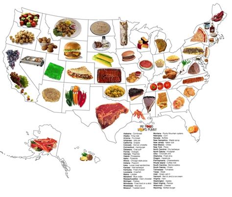 Us Map Showing The Food Best Representing Each State