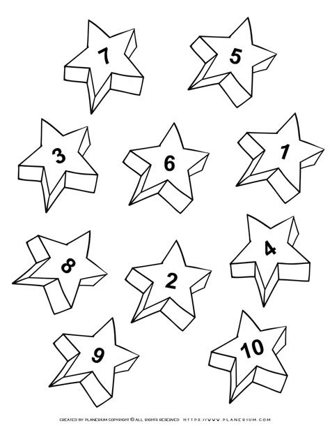 Numbers 1 10 Ten Stars Free Printable Planerium