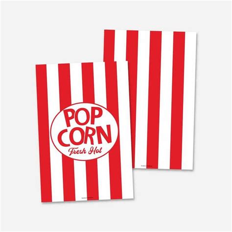 Movie Night Giant Popcorn Box Template Popcorn Boxes Custom Etsy