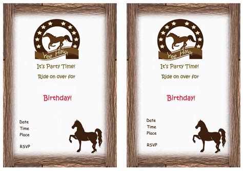 Horse Birthday Invitations Free Printable