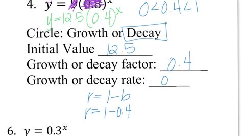 Growth And Decay Rate Factor And Initial Value Youtube