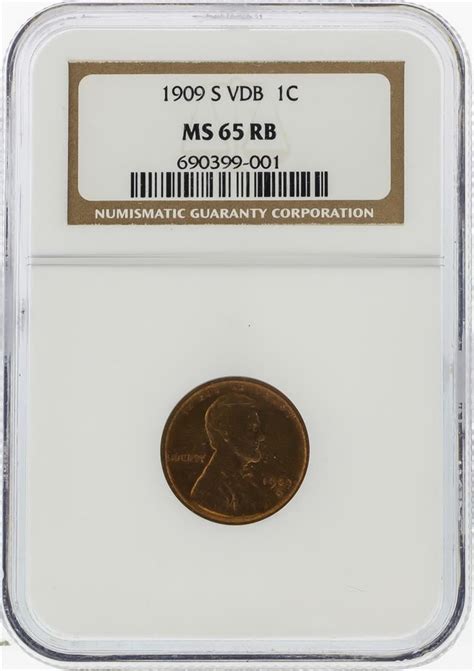 1909 S Vdb Lincoln Wheat Penny Ngc Graded Ms65rb