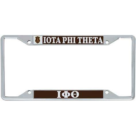 Iota Phi Theta Fraternity Crest Metal License Plate Frame For Front