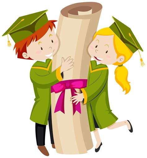 Man And Woman In Green Graduation Gown 591155 Vector Art At Vecteezy