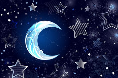 Background With A Blue Moon Texture Illustrations Creative Market