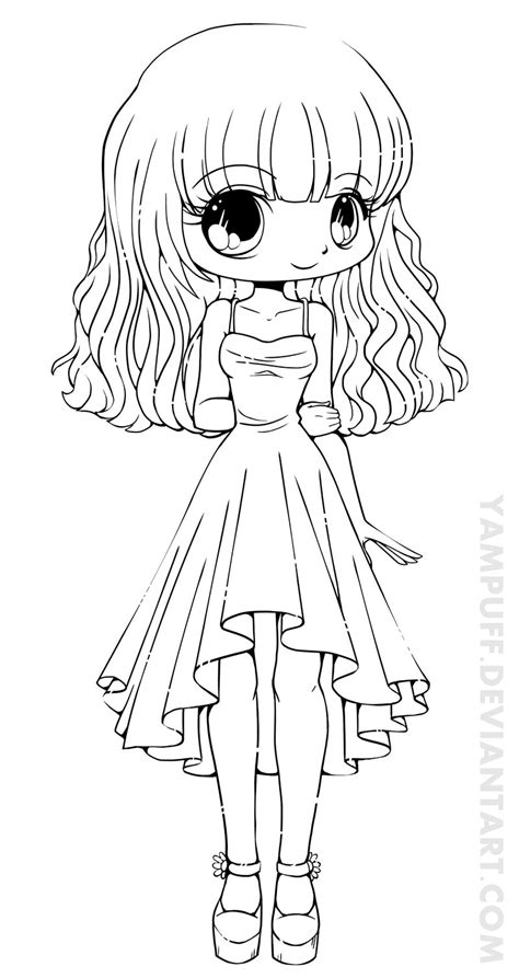 Chibi anime colouring pages kaylayla chibi lineart commission by yuff on deviantart. Chibi coloring pages to download and print for free