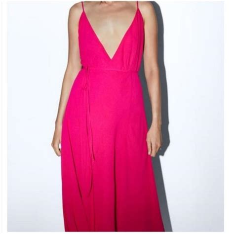 Zara Fuschia Limited Edition Wrap 2731 Long Casual Maxi Dress Size 2