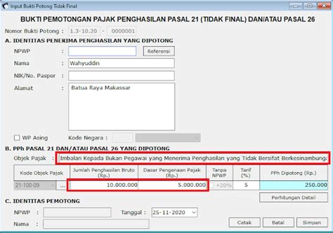 Contoh Pph Pasal Bukan Pegawai Cara Hitung Tarif Buat Bukti The Best