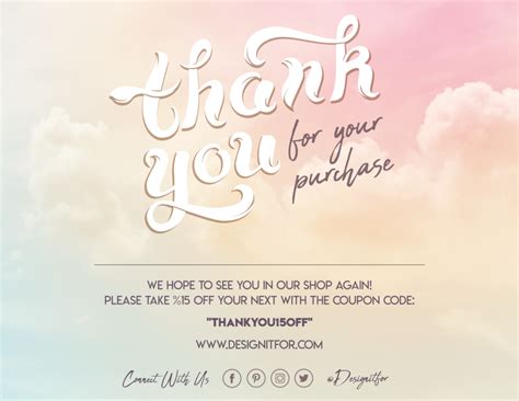 It's always best to keep the. Thank You For Your Purchase Card Template, For Your Order Card Template, Photoshop Template ...