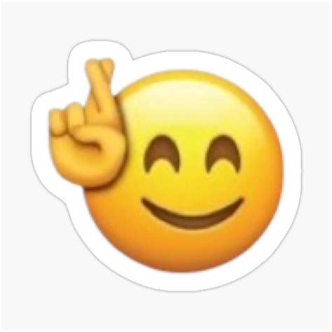 Fingers Crossed Emoji Sticker For Sale By Deitytheartist Redbubble