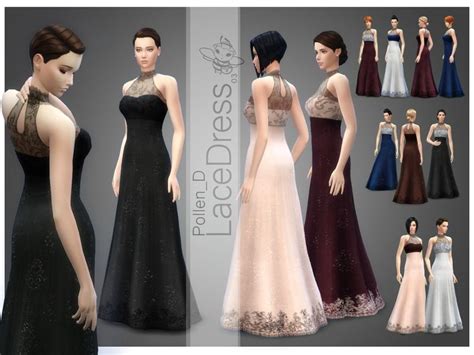 Elegant Long Lace Dress For Ladies Found In Tsr Category Sims 4