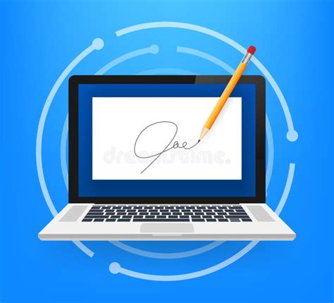 Electronic Contract Or Digital Signature Concept Vector Stock